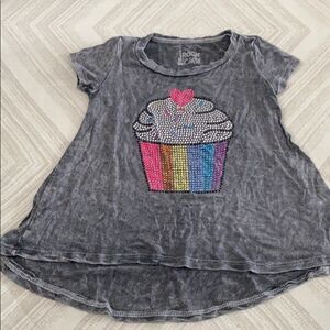 Rock Candy Girls Grey T-shirt with Sparkle Cupcake